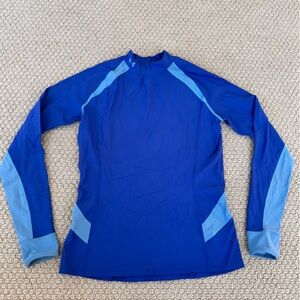 Under Armour Purple Mock Neck Coldgear Fitted Compression Base Layer Shirt M